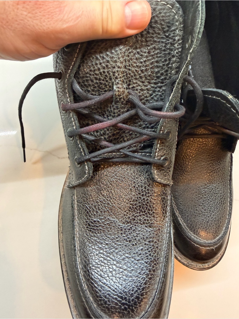 Bed Stu Black Leather Lace-Up Boots - Picture 9 of 11